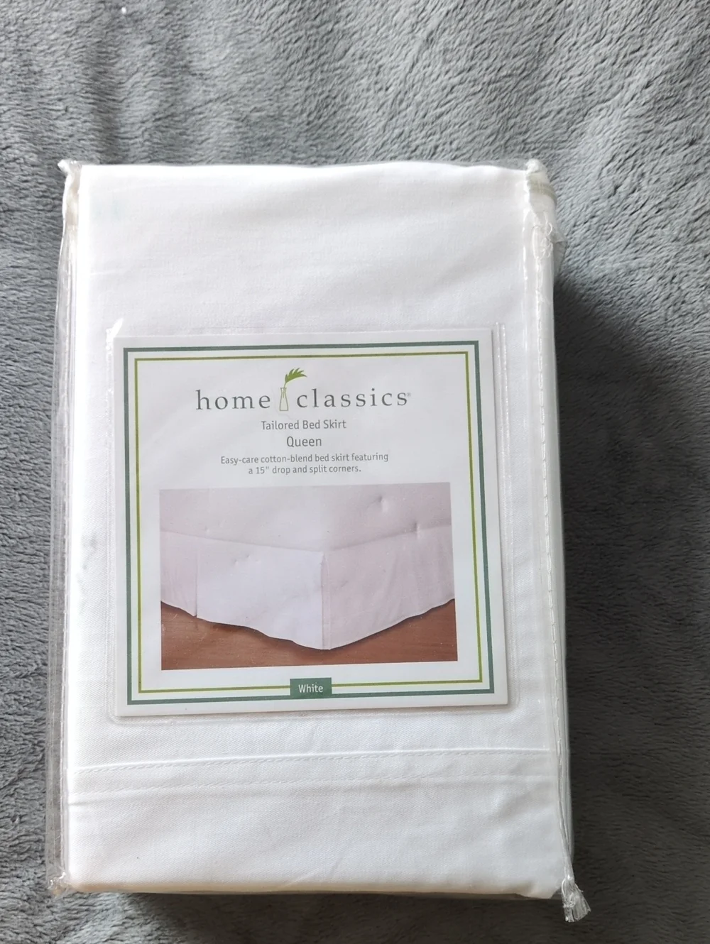 Home Classics White Tailored Bed Skirt - Queen
